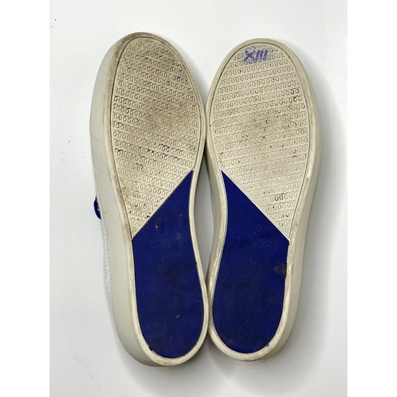 Rothy’s | Limited Edition The Original Slip On Sneaker in White, Rainbow Stripe - Picture 8 of 8